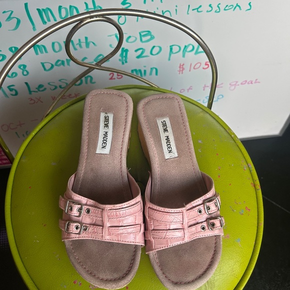 Steve Madden Brat Y2k Chunky Sandal Heels - Picture 1 of 5